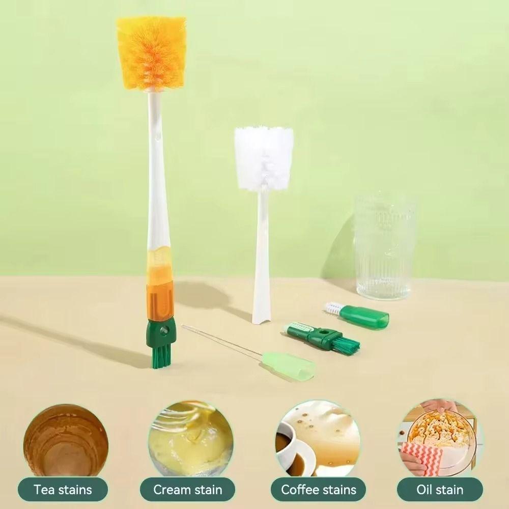 Multi-purpose Bottle Brush Long Handle 5 in 1 Cup Cleaning Brush  Baby Bottle Cleaning