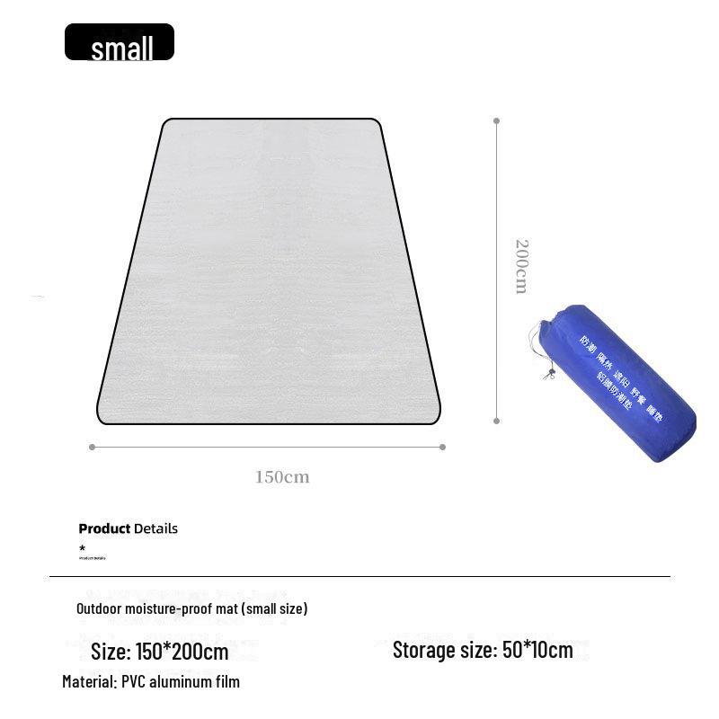Двусторонний утолщенный коврик для кемпинга на открытом воздухе с влагонепроницаемой алюминиевой пленкой