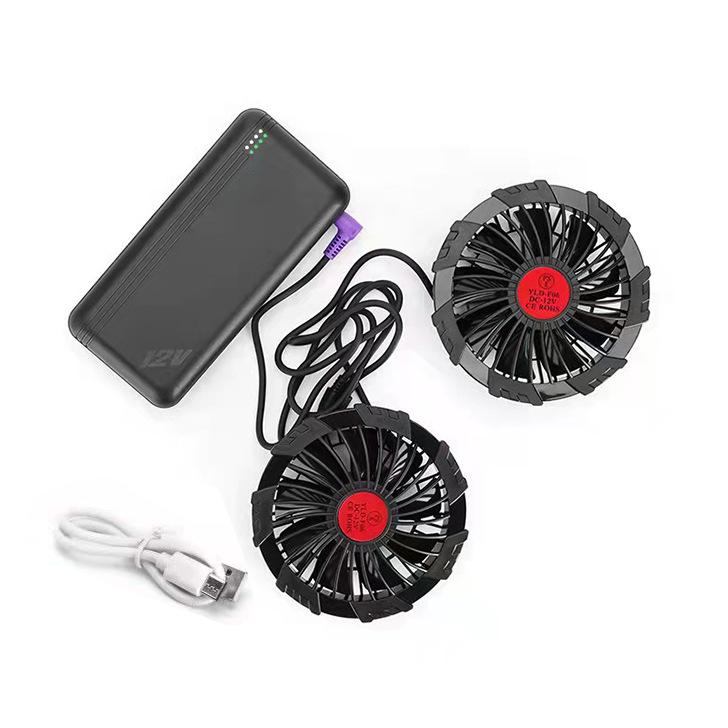 USB-Powered Fan Jacket Accessories with Adjustable Speed and 3-Way 12V DC for Power Bank Battery