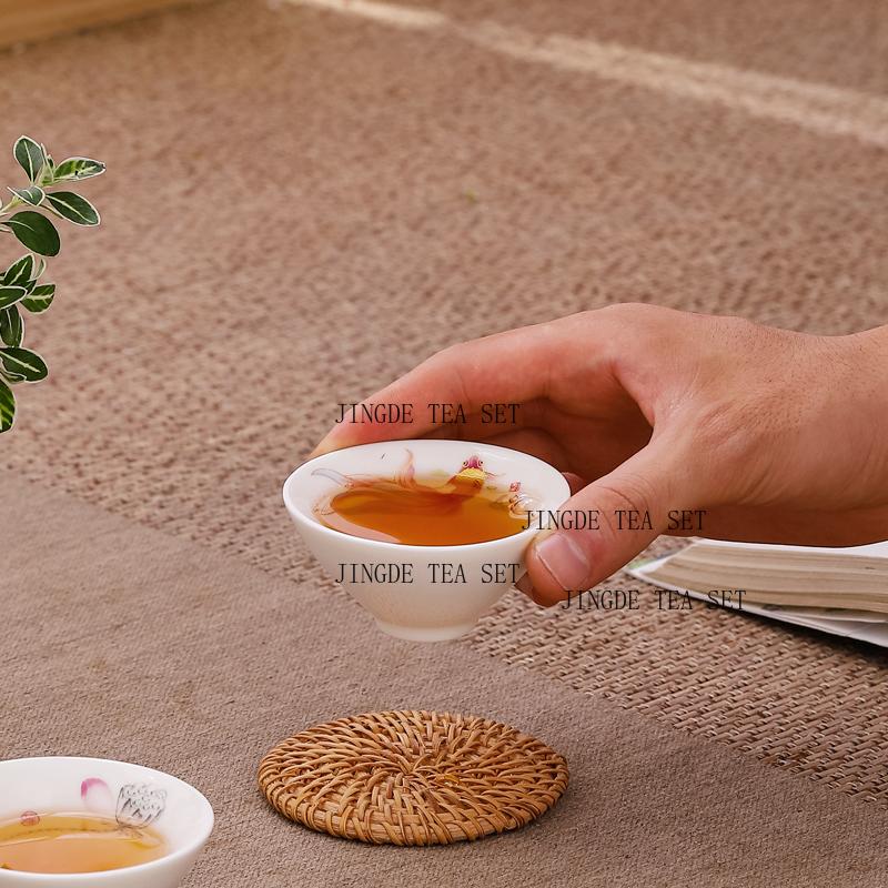 Овечий жир нефрит белый фарфор маленькая чайная чашка керамическая бытовая чайная чашка заваривание одинарная чайная пиала