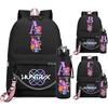 2Pcs/set Anime English Letter A-Z Printed Backpack 750ml Water Bollter for Student Girl Boy Bookbag Travel Bag Kid Gift