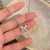 Hollow Butterfly Necklace With Zircon Shining Animal Choker Party Gift For Ladies Jewelry
