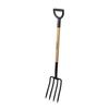 Fourche De Jardin - GROW - 114 Cm - Manche En Bois - Acier Au Carbone - Couleur Noire
