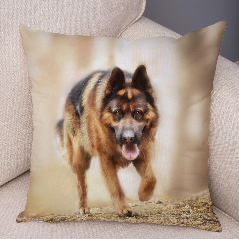 Sofa Home Pillowcase German Shepherd  Decoration Pet Animal Cushion