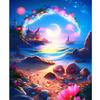 Frame Painting By Numbers For Adults Starter Kit Fantasy Beach Night Picture With Numbers Crafts For Home Decors 40x50
