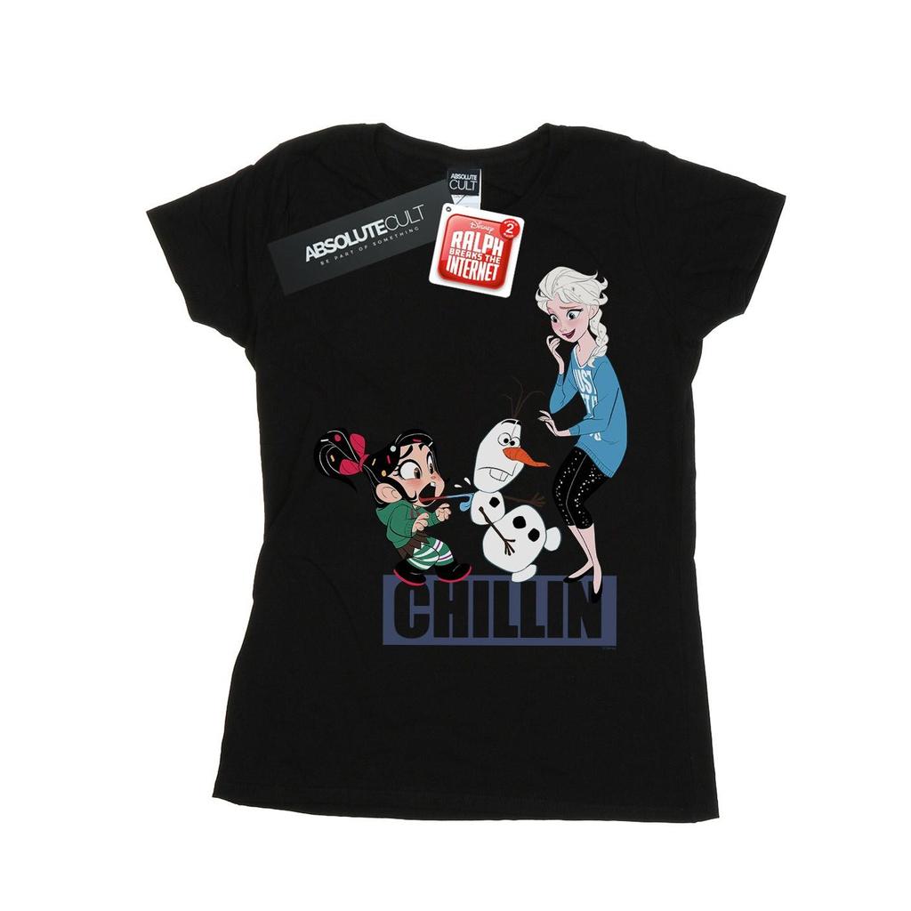 Disney Womens/Ladies Wreck It Ralph Elsa And Vanellope Cotton T-Shirt