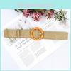 Waist Weave Rope Bamboo Kno Woven Round Buckle Women Waist Belt Gift