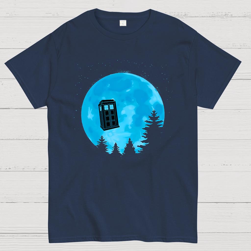 Tardis and Moon Cotton Summer Casual Cool Loose T-Shirt