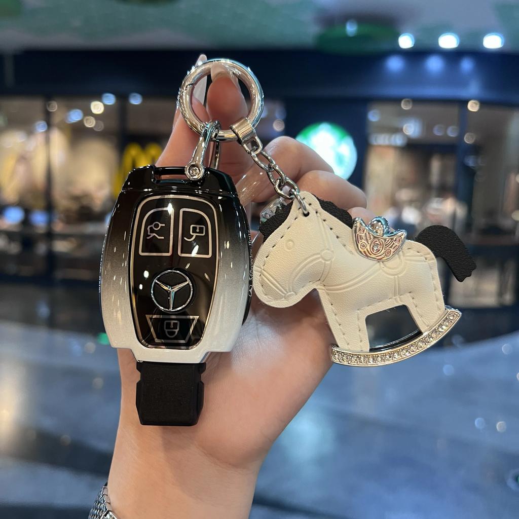 QOK3 Key Fob Cover For Mercedes Benz A B C E S Class W204 W205 W212 W213 W176 GLC MAYBACH Keyless Soft Case