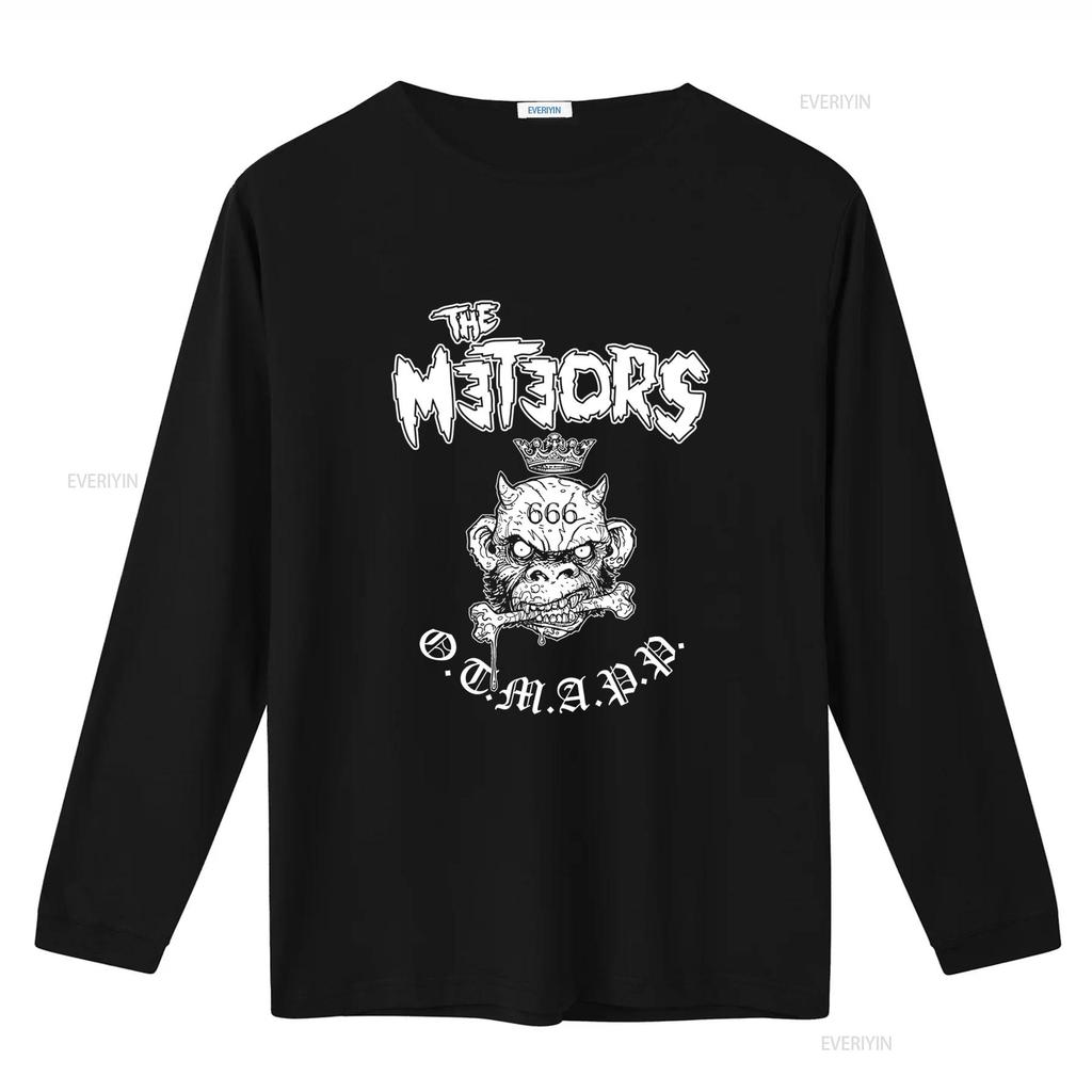 Футболка с принтом рок-группы The Meteors Черная S 5XL 2F188 винтажная стираная с графикой мужская Повседневная стильная дизайнерская одежда