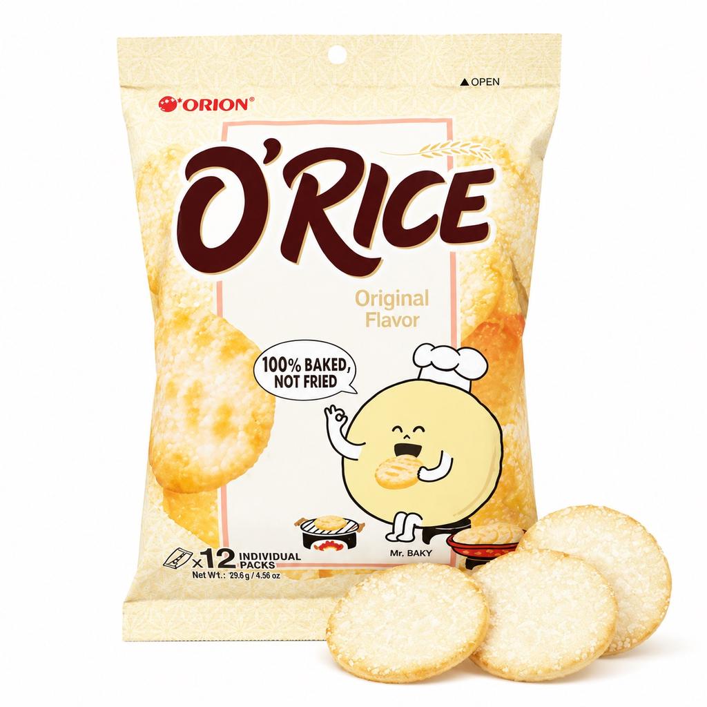 Рисовые лепешки Orion Original‑Flavored 129,6 г хрустящие рисовые снеки оригинального вкуса