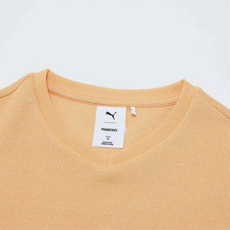 Puma X Phantaci Свободный крой Со спущенным плечом Повседневный свитшот-обманка для женщин Светло-желтый 631407-41
