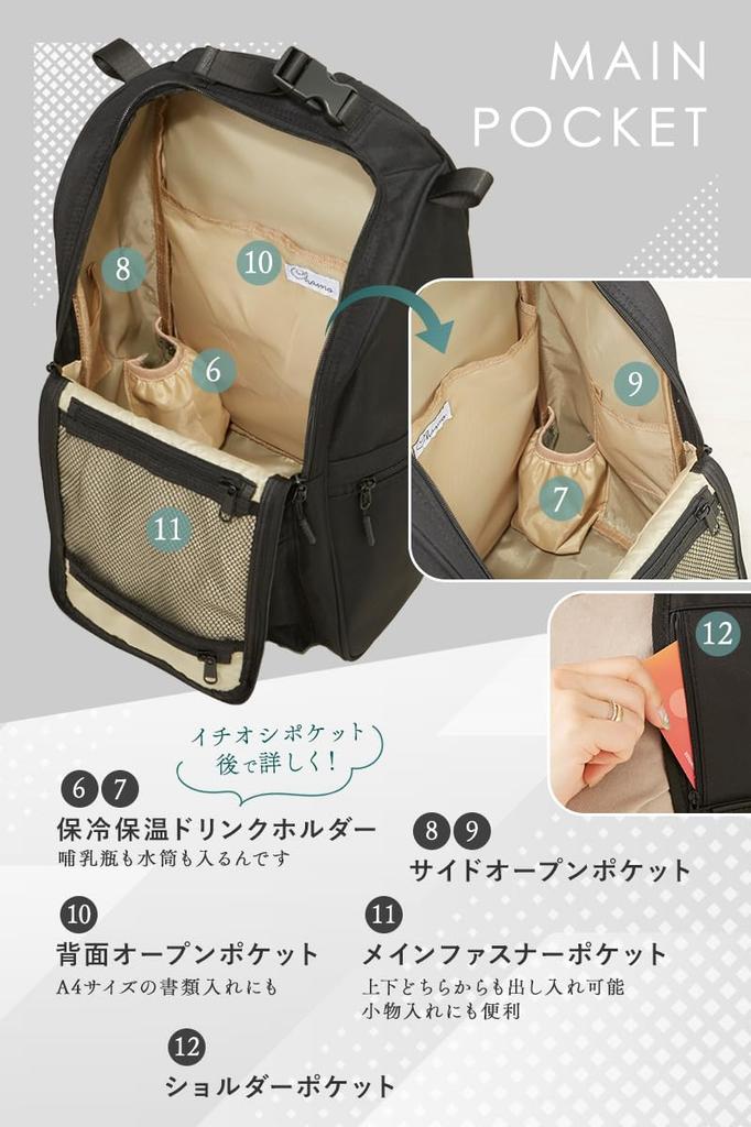 Water Large Cold Heat Fully For Hospital Disasters [chamo] Mother's Backpack, Mother's Bag, Backpack, Women's, Repellent, Waterproof, Capacity,