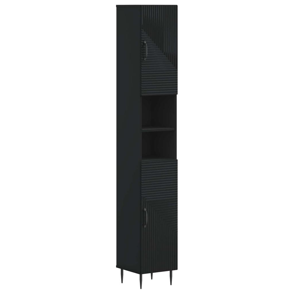 Bathroom Cabinet with Open Shelf HAARLEM Black