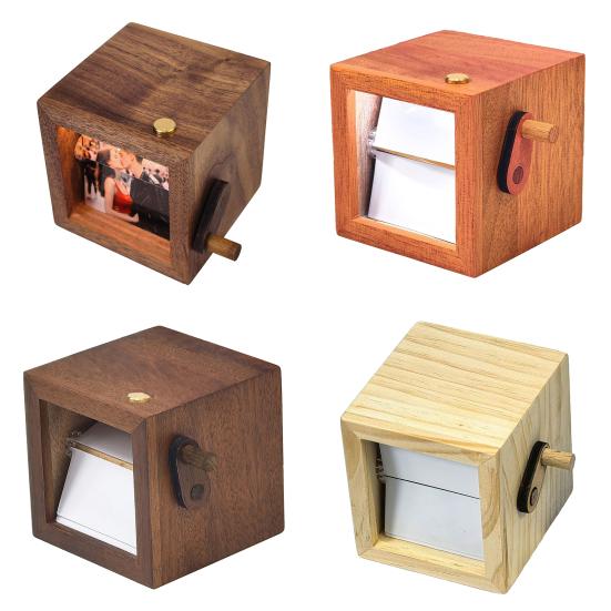 Персонализированная фото-книжка с перелистыванием, изготовленная на заказ, Анимационный аппарат с механической ручкой для перелистывания фотографий, с подсветкой, Подарки на день рождения для пар