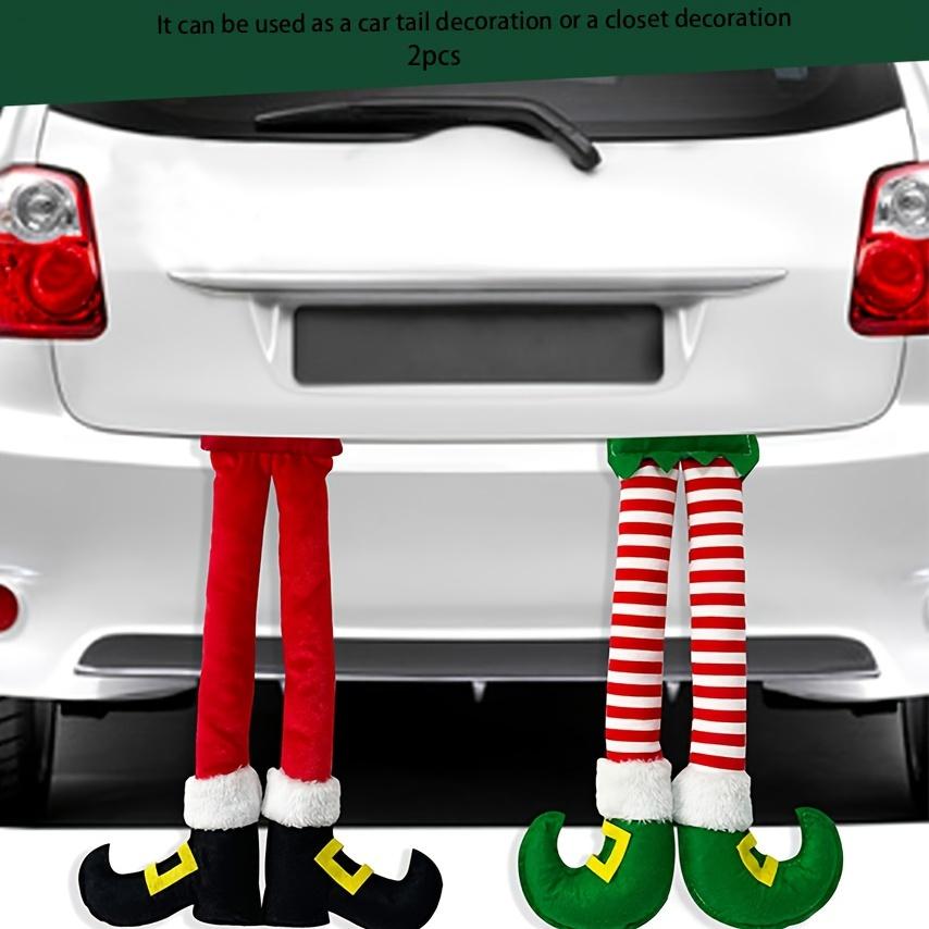 2pcs Christmas Leg Car Tail Decoration Cotton Material Suitable for Car and Wardrobe Decoration Polyester Material
