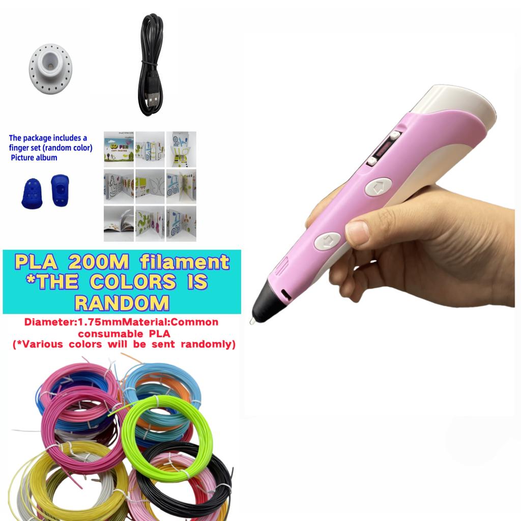 Новая 3D-ручка для рисования, DIY-рисование с 9 метрами PLA-филамента, 3D-игрушка для граффити, Радостный подарок на день рождения ребенка, Художественный инструмент