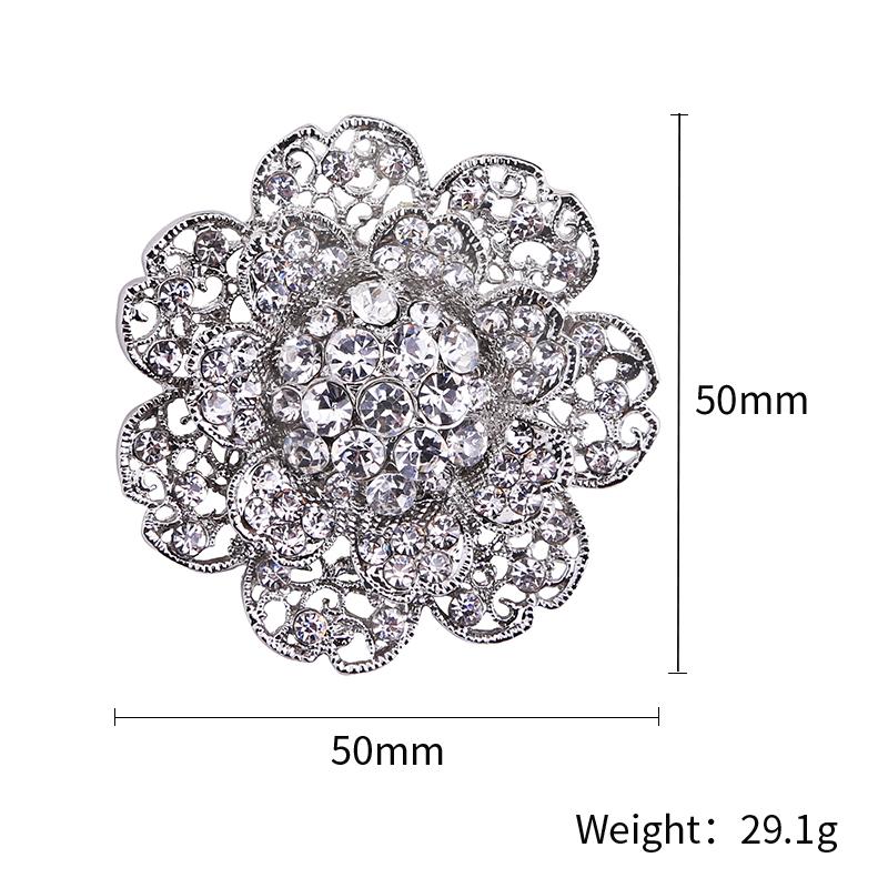 Fashion Women Large Brooches Lady Flower Rhinestones Crystal Wedding Brooch Pin Jewelry Accessories Girl 'S Gift