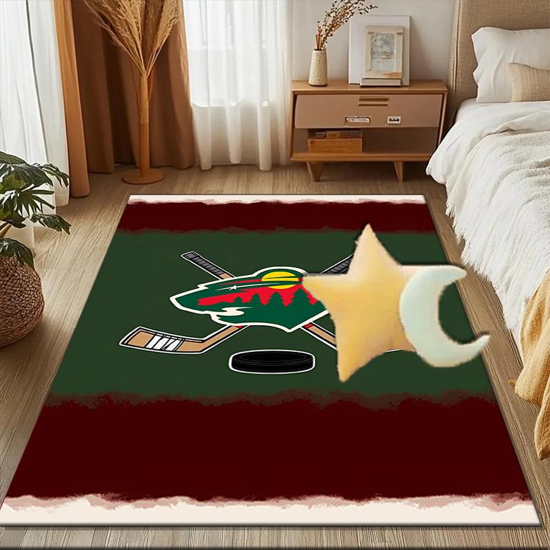Напольный коврик Minnesota Hockey Team для гостиной, игровых комнат, офиса, спальни, офисный коврик для пола, игривый дизайн, рождественские подарки для фанатов