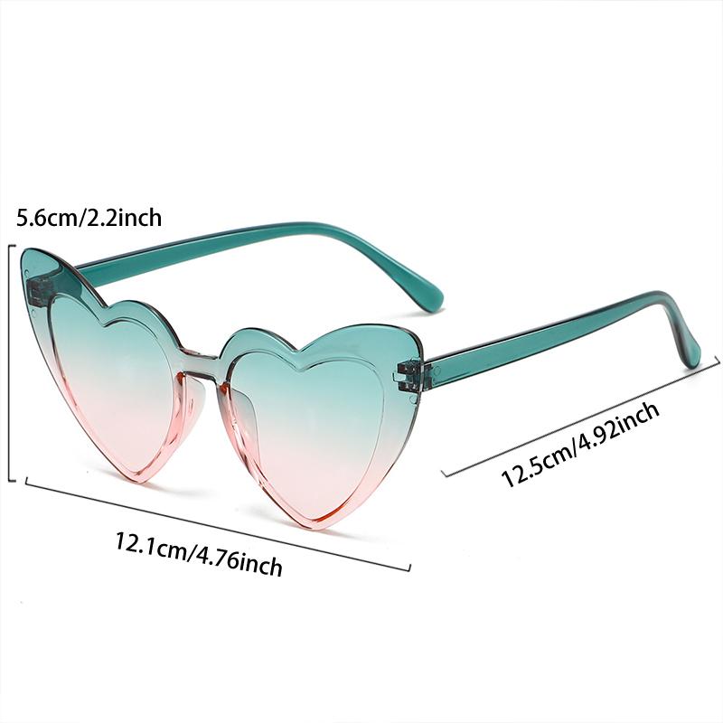 Cute Heart Shaped Sunglasses for Kinds Fashion Gradient Multi-color Shades for Children Trendy Stylish Decor Sun Glasses