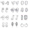 Fashion Small Hoop Stud Earrings S925 Sterling Silver Earrings Hypoallergenic Platinum Plated Original Earrings