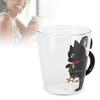 Чашка для кошек, кофе, молока, чая, воды, стакан, детская бутылка, прозрачная, термостойкая, многоразовая кружка(Белая кошка )