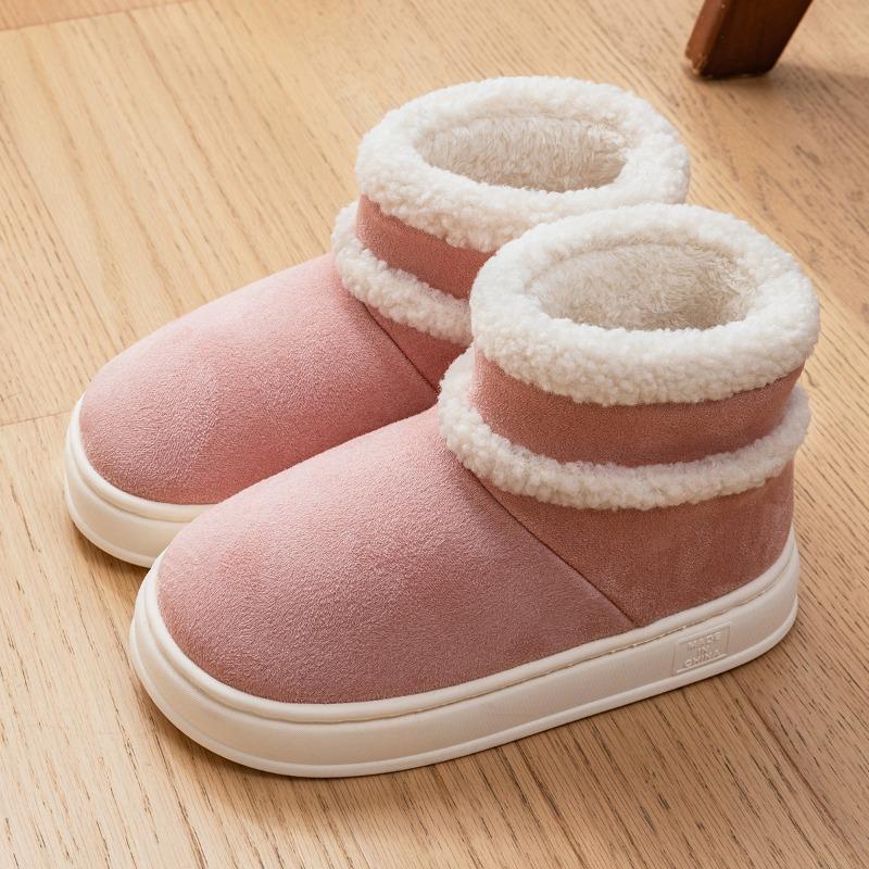 Thick-soled Snow Boots Women's New Winter Piled and Thickened Home Fluffy Warm Cotton Shoes Outer Wear Women's Winter