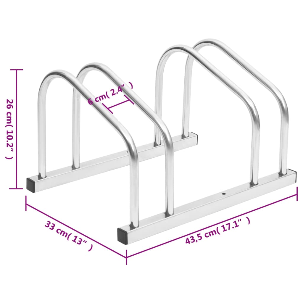 2 Bike Stand Galvanized Steel