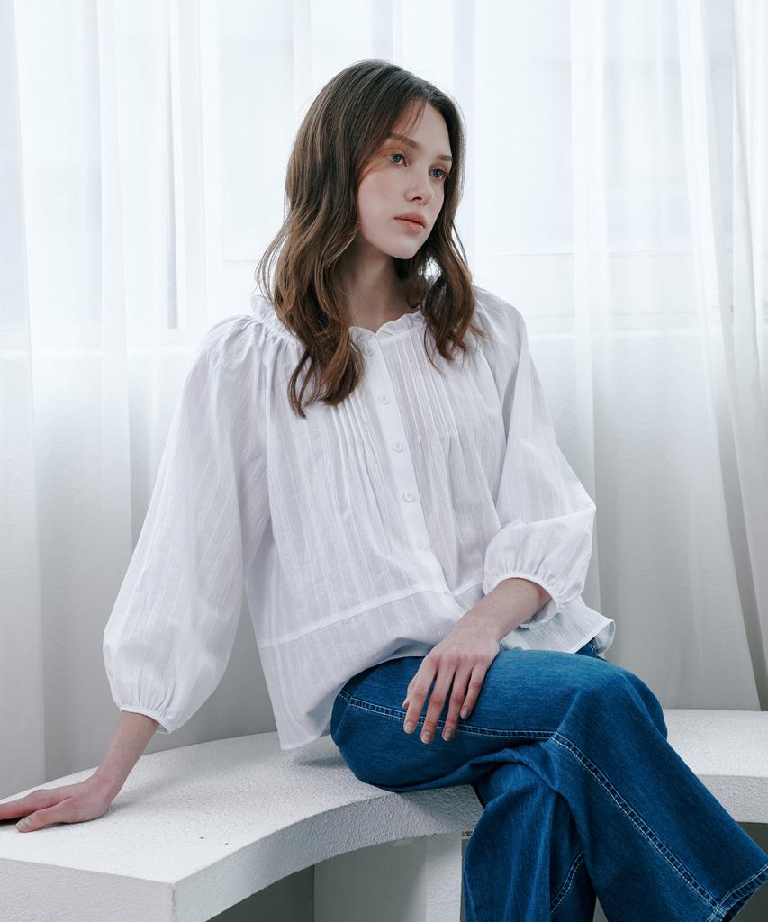 OCCUR Pleated Shirt Blouse