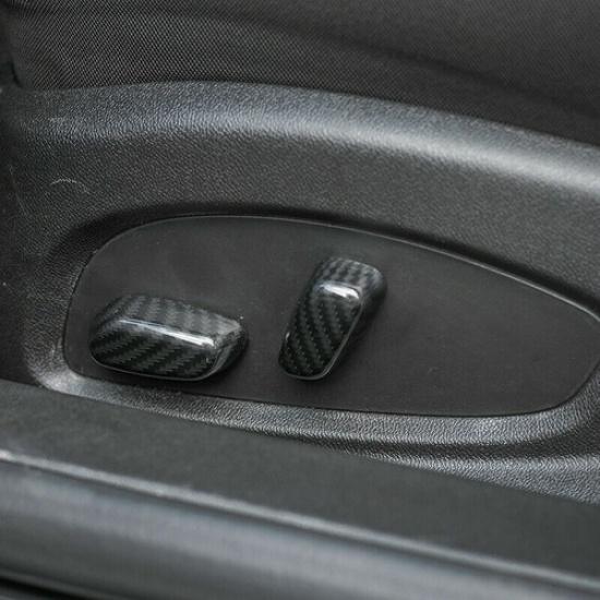 Seat Adjust Button Decor Cover Trim For Chevrolet Camaro 2017- Carbon Fiber