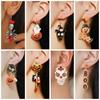 Rhinestone Pumpkin Ear Studs Skull Spider Dangle Earrings Halloween Earrings  All Saints' Day