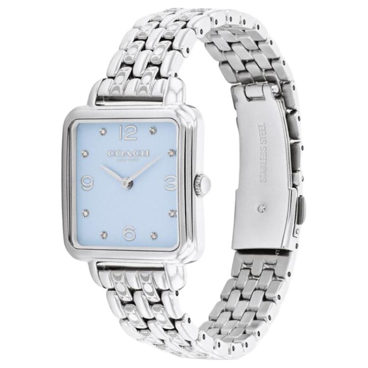 Coach Quartz Watch Stainless Steel Band 2Mm Blue Dial Waterproof Depth 30M Women watches Silver CAZ19-SS