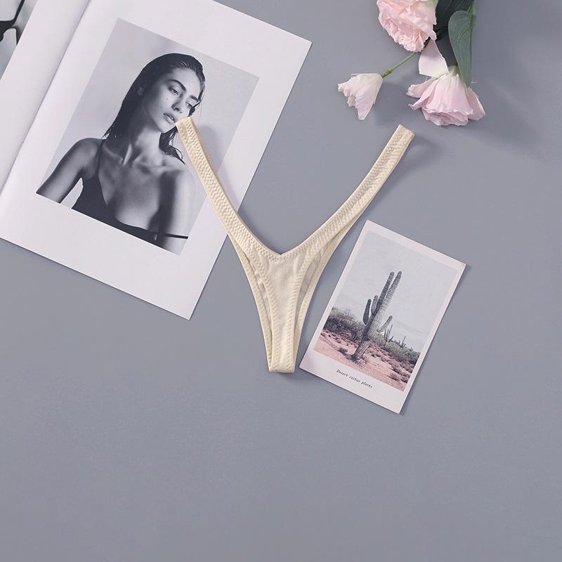 Элегантный стринги с глубоким V-образным вырезом, женское бикини с низкой посадкой и высоким разрезом – Европейский и Американский стиль