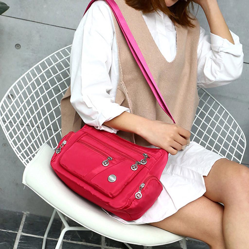 Женская сумка через плечо, водонепроницаемая нейлоновая ткань, повседневная сумка для мамы