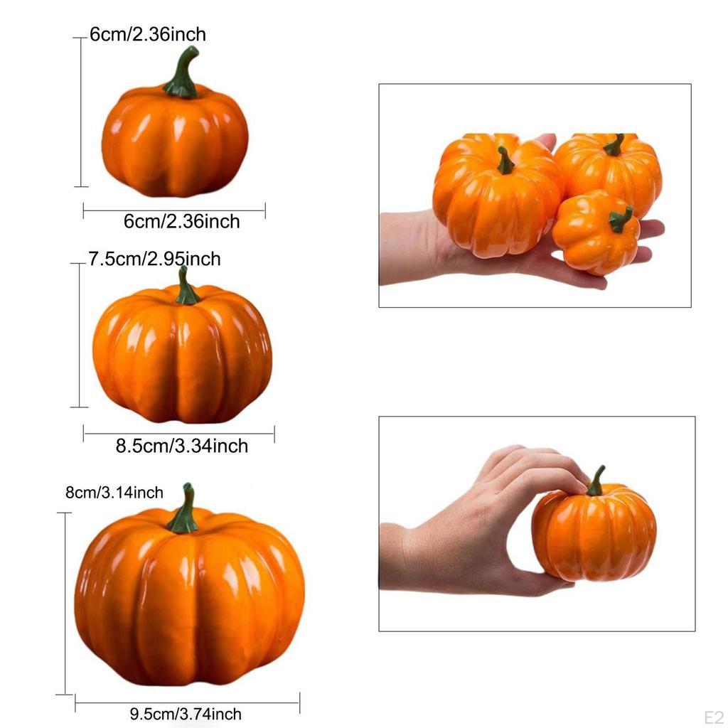 12 Pieces Harvest Pumpkins Decorative Home Decorations Orange Table Centerpieces Foam