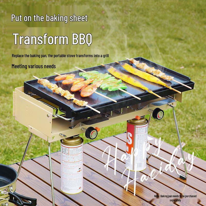 TAN XIAN ZHE Outdoor Portable Double Burner Windproof Camping Stove