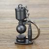 Creative 3D Coffee Keychain Metal Mini Size Moka Pitcher Keyring Barista Keychain Coffee Enthusiasts