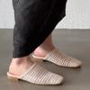 Hand Made Woven Ladies Flat Sandals Versatile Hollow Outside Square Toe Slippers Designer New Comfy Simple Women Sandals