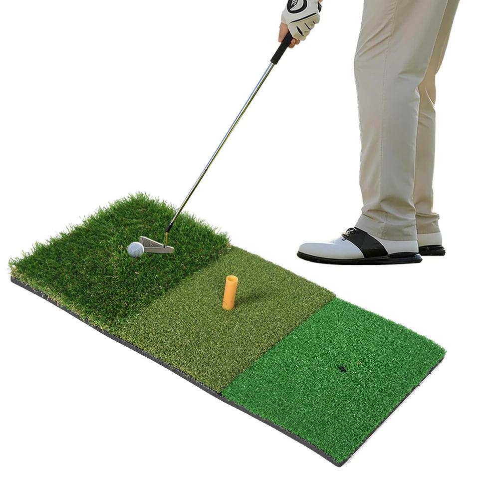 Golf Swing Trainer Hitting Mat 30*60Cm Indoor Outdoor Mini Practice Durable PP Grass Pad Backyard Exercise Training Mat Rubber