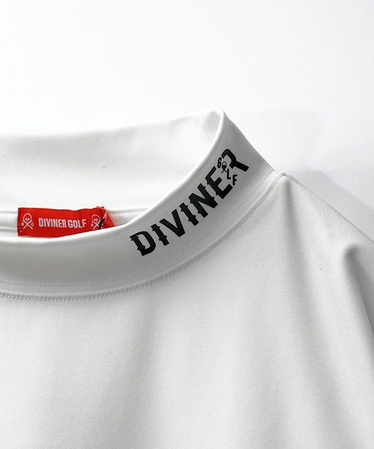 DIVINER GOLF Men's Mock Neck Long Sleeve T-Shirt with Logo, Size L, Black.
