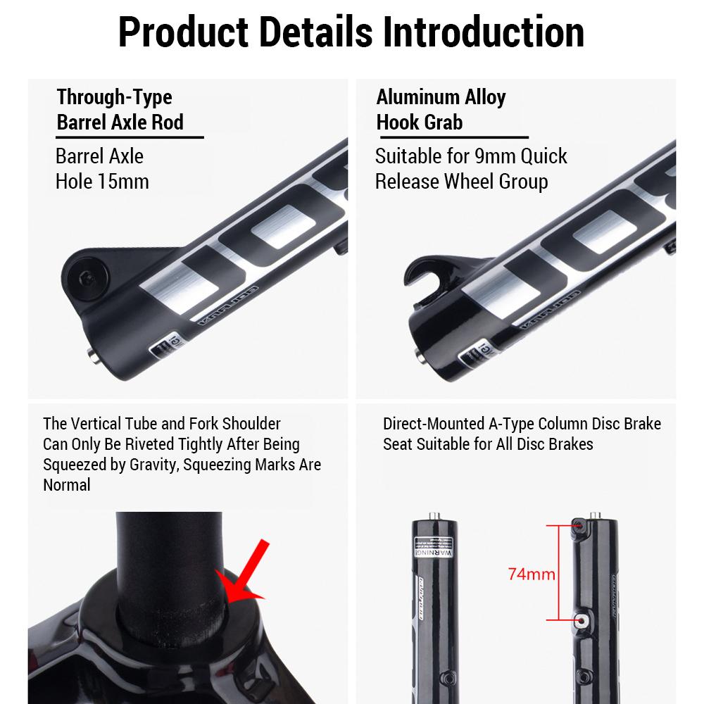 Велосипедные вилки Высокопроизводительные амортизационные вилки для велосипеда - быстросъемная ось из алюминиевого сплава/цилиндрическая ось