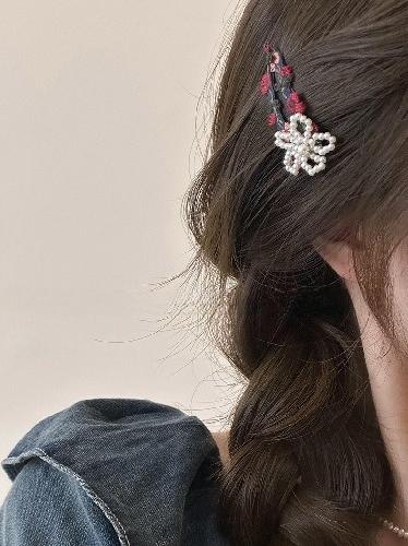 Весенний Новый Стиль Сетчатый Бант Роза Заколка Для Волос Заколка Французская Высококлассная Заколка Для Девочки Дикая Челка Боковая Заколка