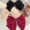 Female Satin Bow Hairpin Ponytail Clip Bowknot Ribbon Spring Clip Temperament Accessories Korean Fashion Elegant