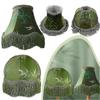 Elegant Green Lampshade with Tassel, Victorian Vintage Lampshades Retro Table Lamp Shade European