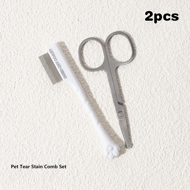 1/2 шт. Портативная расческа для глаз домашних животных, щетка для удаления слезных пятен, расческа для ухода за маленькими кошками и щенками, ножницы, инструменты, аксессуары для чистки домашних животных