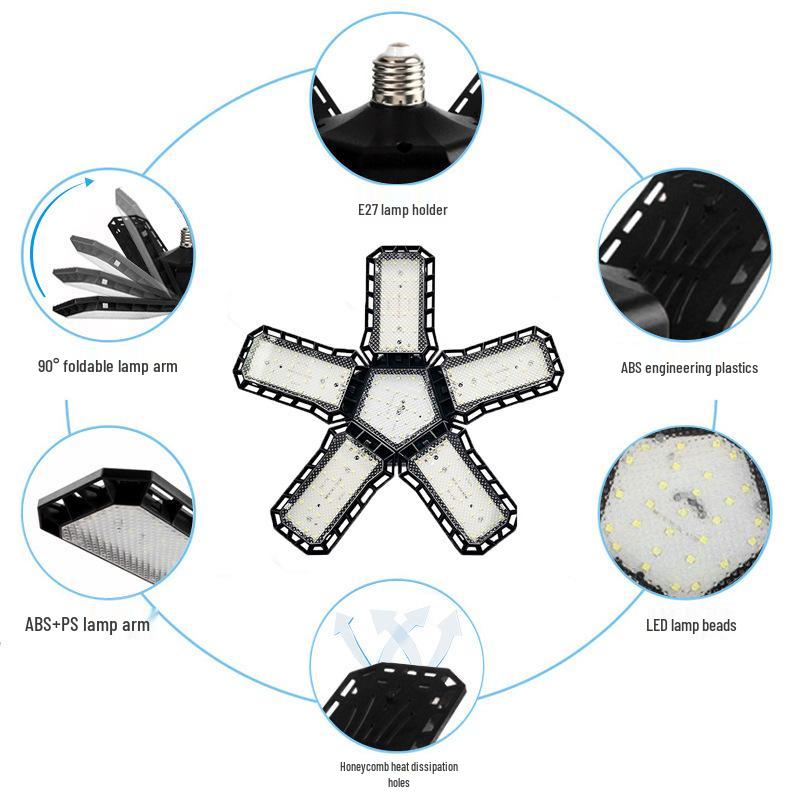 80 Вт Складной светодиодный светильник высокой яркости для гаража для использования в помещении - Светильник в форме ромба для дома или офиса
