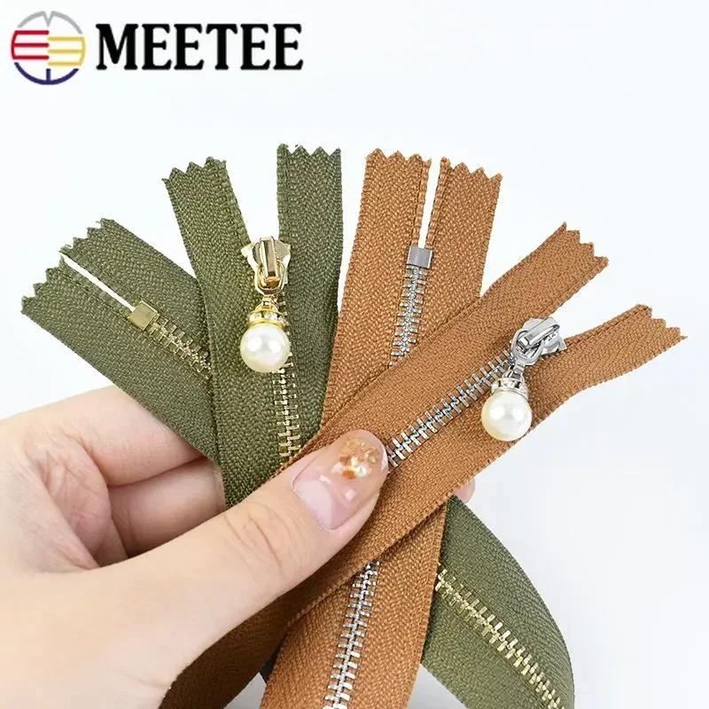 5 шт. Металлические молнии Meetee №3 15/18/20/25/30 см Сквозная застежка-молния для шитья куртки пальто Декор Ремонт молний Аксессуары для DIY