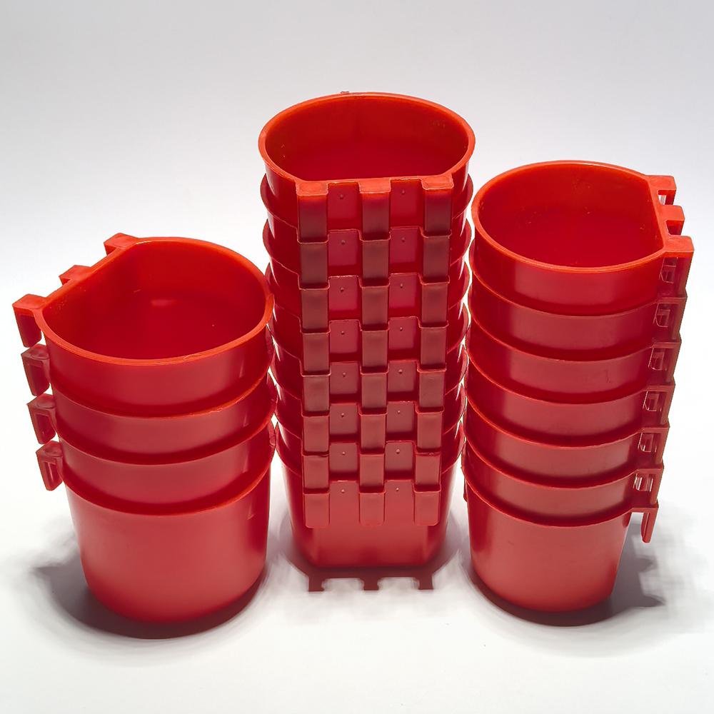 20pcs Hanging Chickens Rabbit Feeders With Hook Plastic Poultry Coop Feeder Water Drinker Feeders Feeder Cage Cups Watering