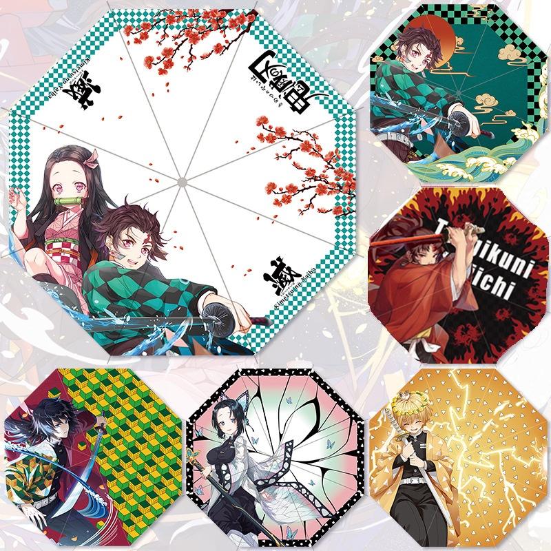 Аниме Клинок, рассекающий демонов Трехслойный зонт для защиты от солнца и дождя