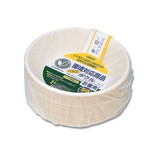 Shimojima Heiko Paper Plates & Bowls, GP-15, 50-Piece Set, White, Approx. 15cm Diameter, 004466083